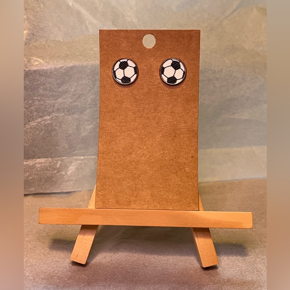 Soccer stud earrings